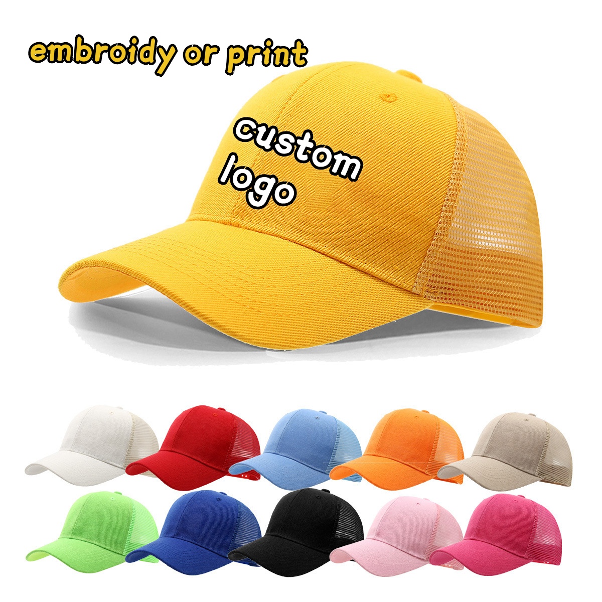 Trucker Cap Mesh - Özel Logo Baskılı Nakışlı Düz Renk