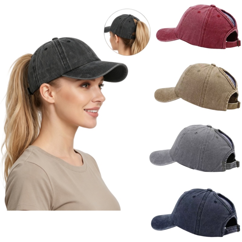 Golf Cap Dad - Yıkanmış Pamuklu Ayarlanabilir At Kuyruğu Beyzbol